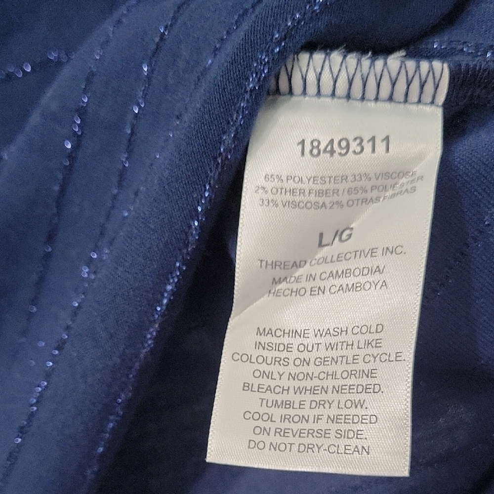 Ellen Tracy Navy Textured Tee - Picture 4 of 6